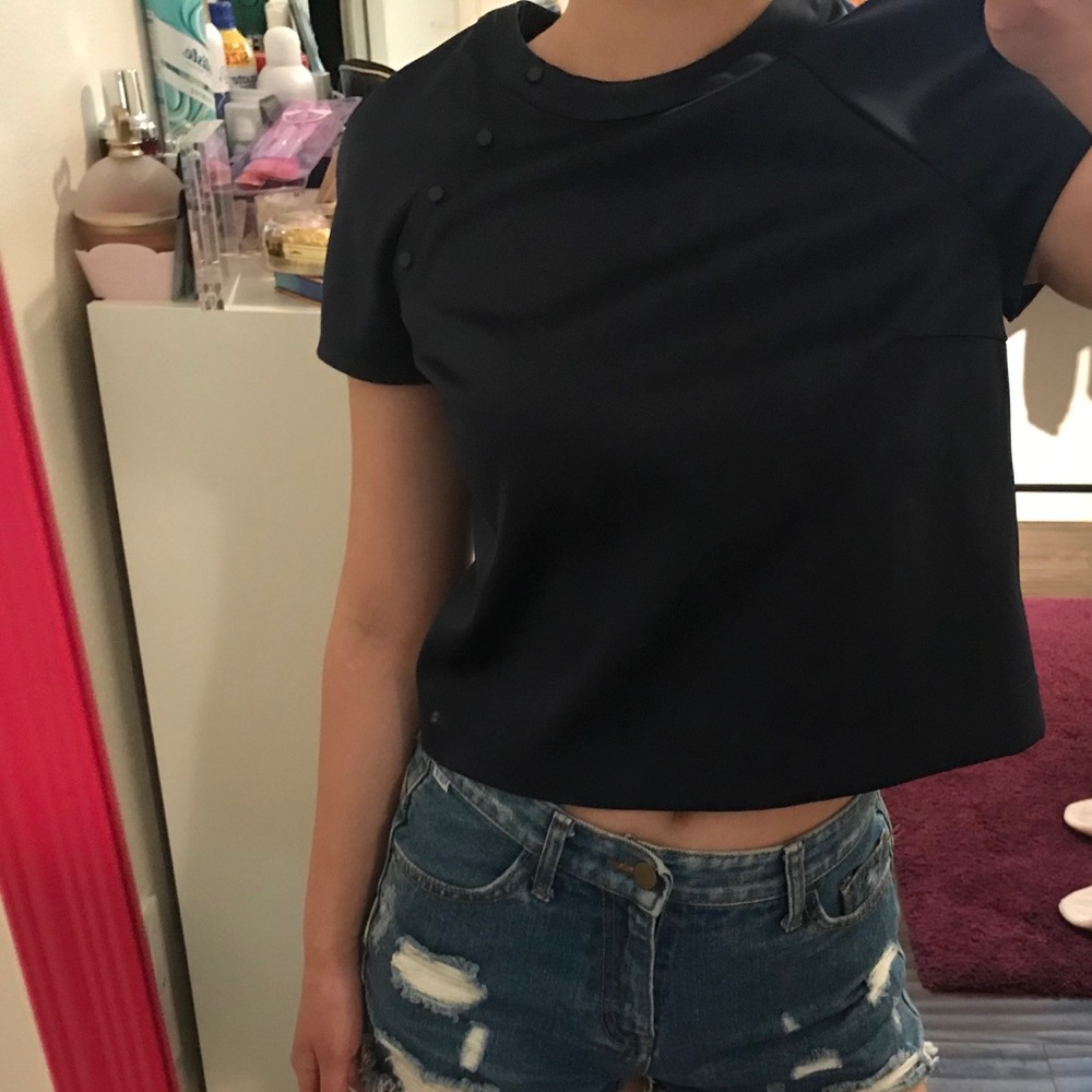Stylish woman topping navy/dark blue